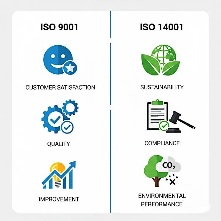 Main Differences between ISO 9001 and ISO 14001